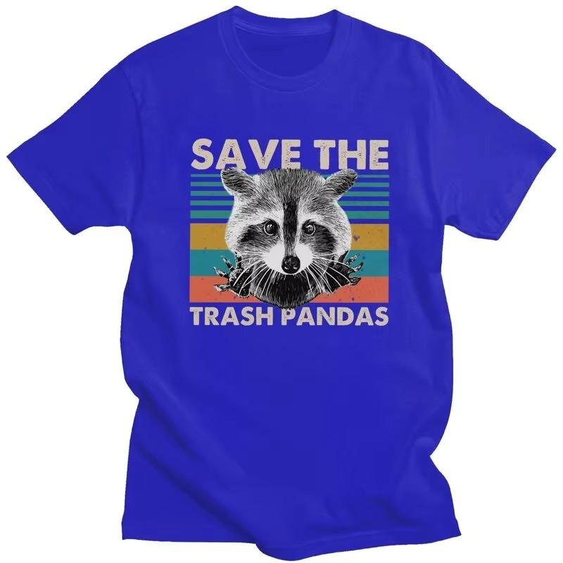 Save The Trash Pandas Raccoon Graphic Tee for Unisex Casual Short Sleeve T-Shirt