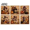 Easy Bead Puzzles for Beginners Halloween Witch Hat Cat DIY 3D Pearl Painting Kit with Frame Hand-Pasted Art Craft Adults Relaxing Decorative