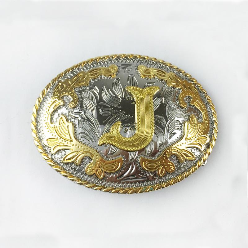 Floral R Letter Buckle: Gilded White & Gold 26 English Letters Waist Belt j