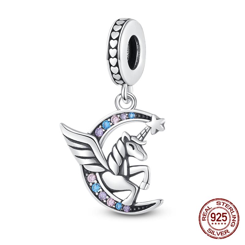 Fit Charms Fororiginal Bracelets And 3Mm Bracelets Cat Pendant Under The Mooncopper Jewelry Making For Women Gift