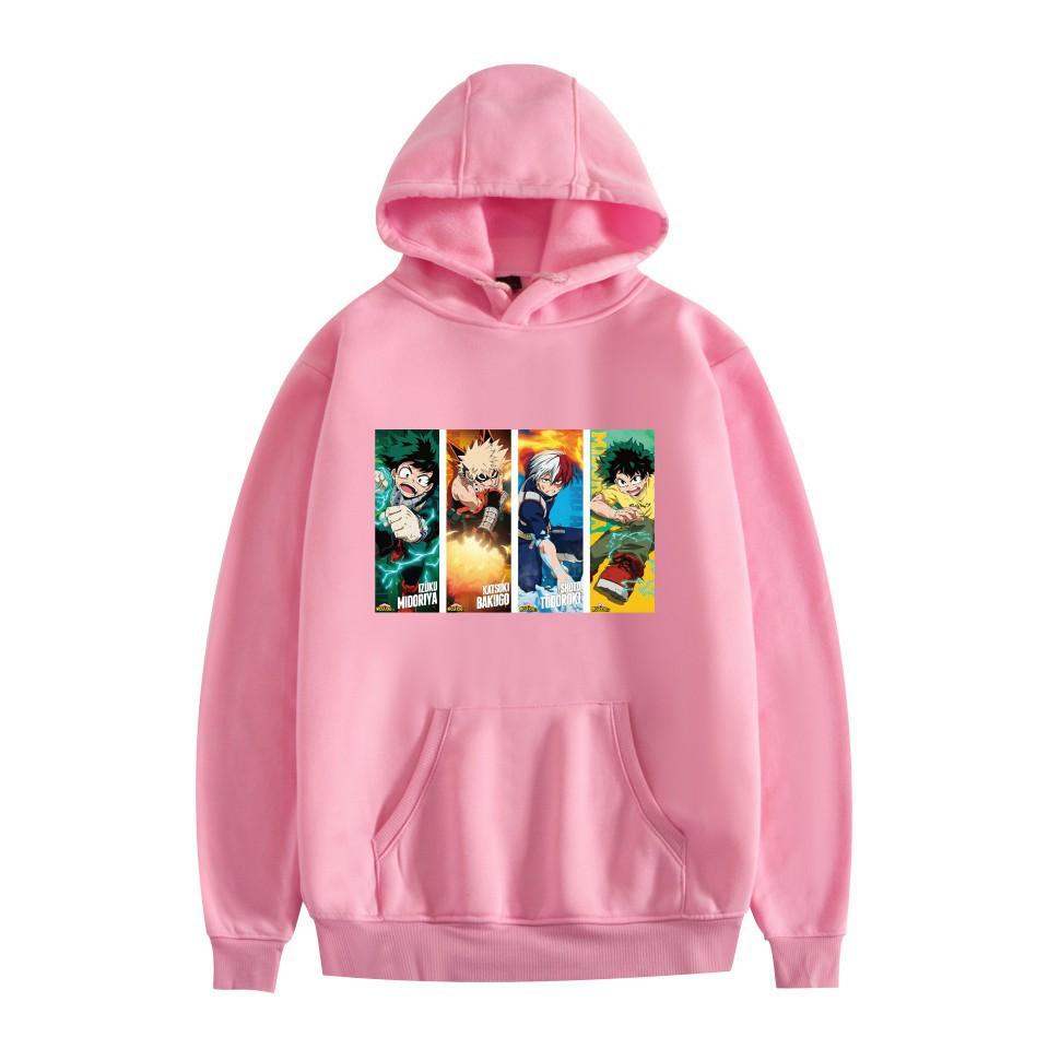 Anime Letter Print Hooded Autumn And Winter Sweater