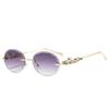 New Fashion Brand Luxury Designer 2026 Sunglasses Women Leopard Round Vintage Cute Shades Glasses Elegant Trendy Top Sunglasses