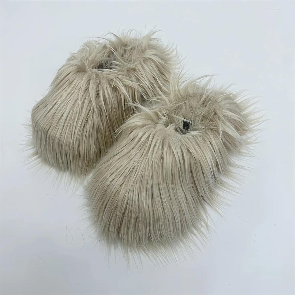 Spring and Autumn Classic Thick Bottom Hairy Slippers for Women's Outerwear 2024 New Thick Bottom Baotou Casual Half Slippers