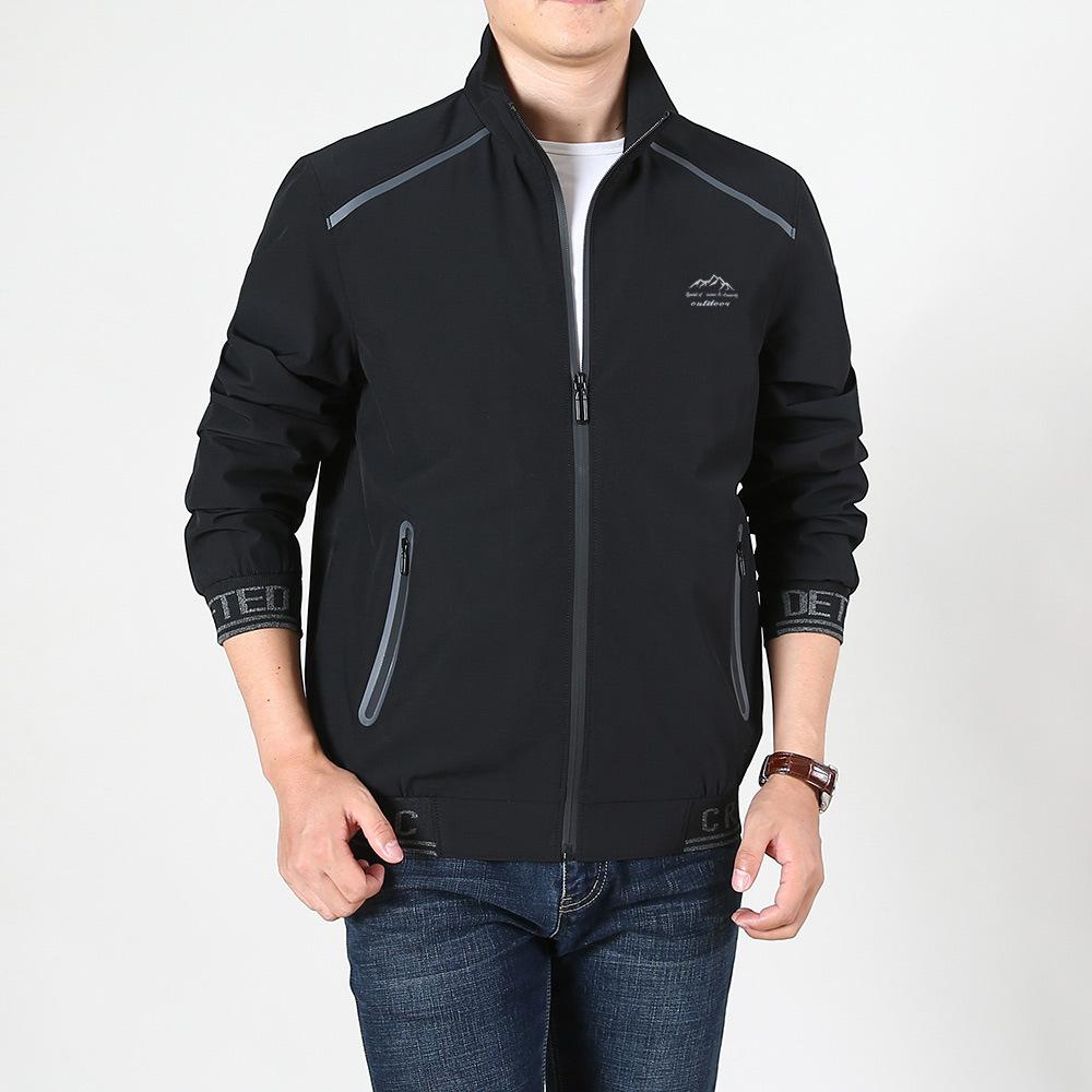 Spring and Autumn New Outdoor Sports Fleece Thickened Thermal Jacket Jacket Men's Youth Large Size Stand-up Collar Casual Clothing