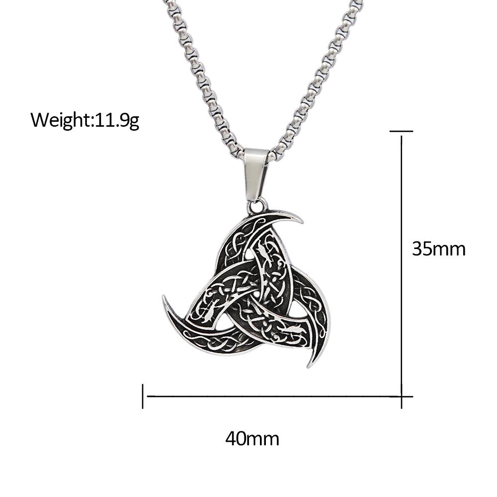 Men's Hip-Hop Stainless Steel Evil Eye & Hand Triangle Pendant Necklace