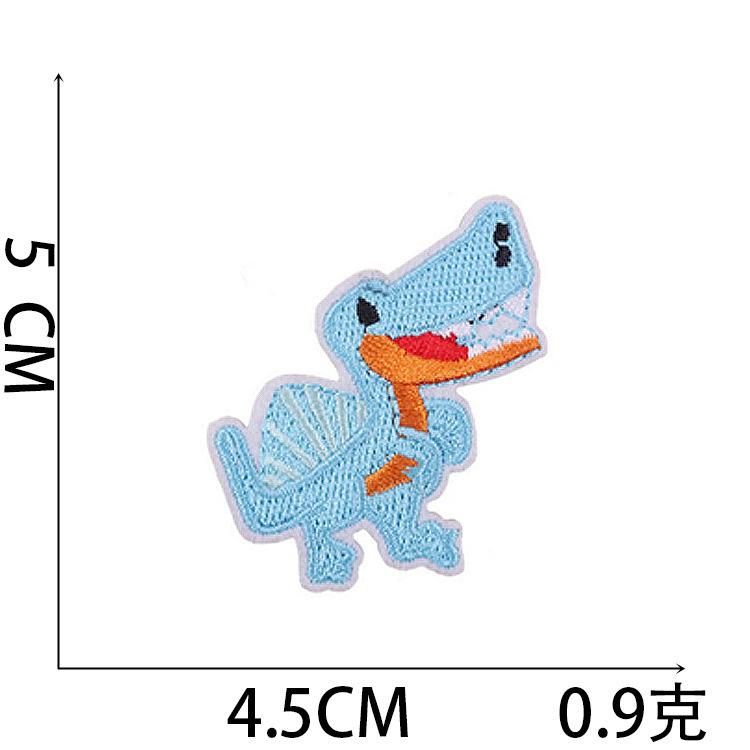 Cross-Border Hot Sale Cartoon Little Dinosaur Embroidery Cloth Sticker Adhesive Embroidery Label Cute Little Animal Children'S Clothing Patch Sticker