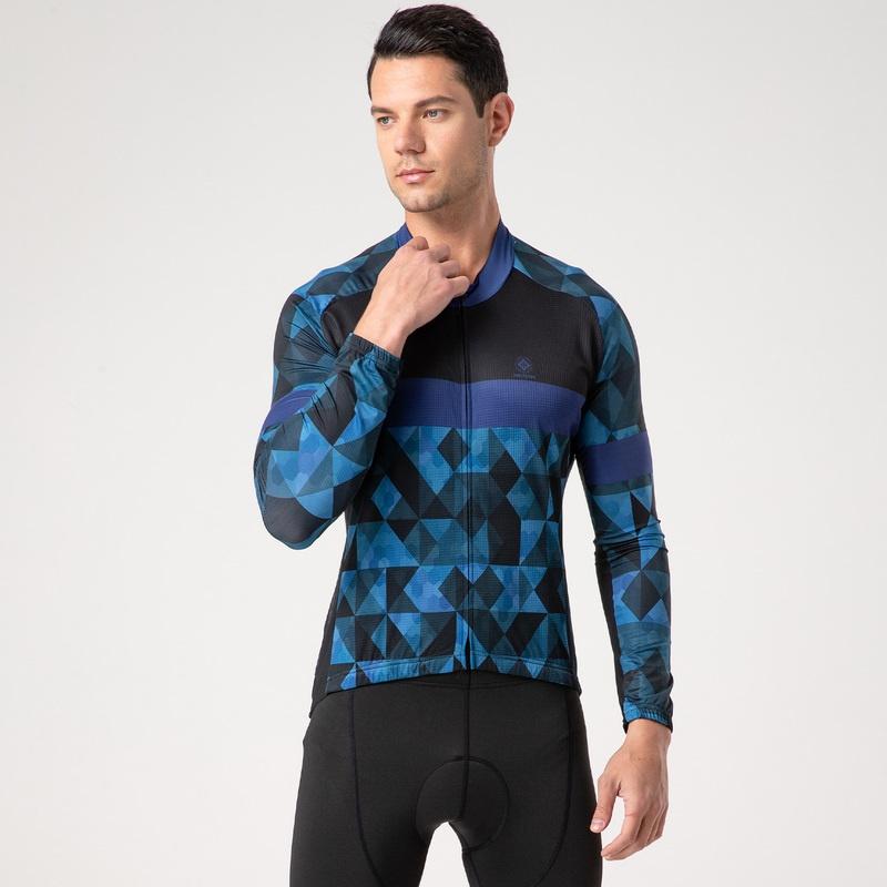 Respirável equitação bicicleta jerseys conjunto de roupas de ciclismo secagem rápida dos homens manga longa roupas terno usar calças justas