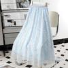 Elegant Embroidered Mesh Skirt Women Summer Floral Midi Skirt New Design
