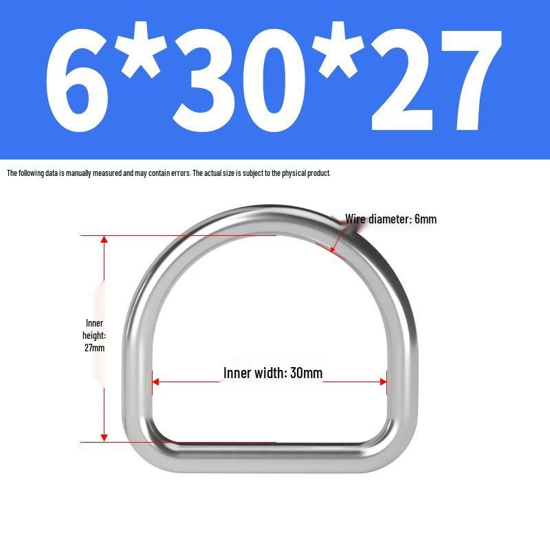 304 Stainless Steel D-Shaped Semi-Circular Buckle for Clothing, Luggage, Hat, DIY Accessories.
