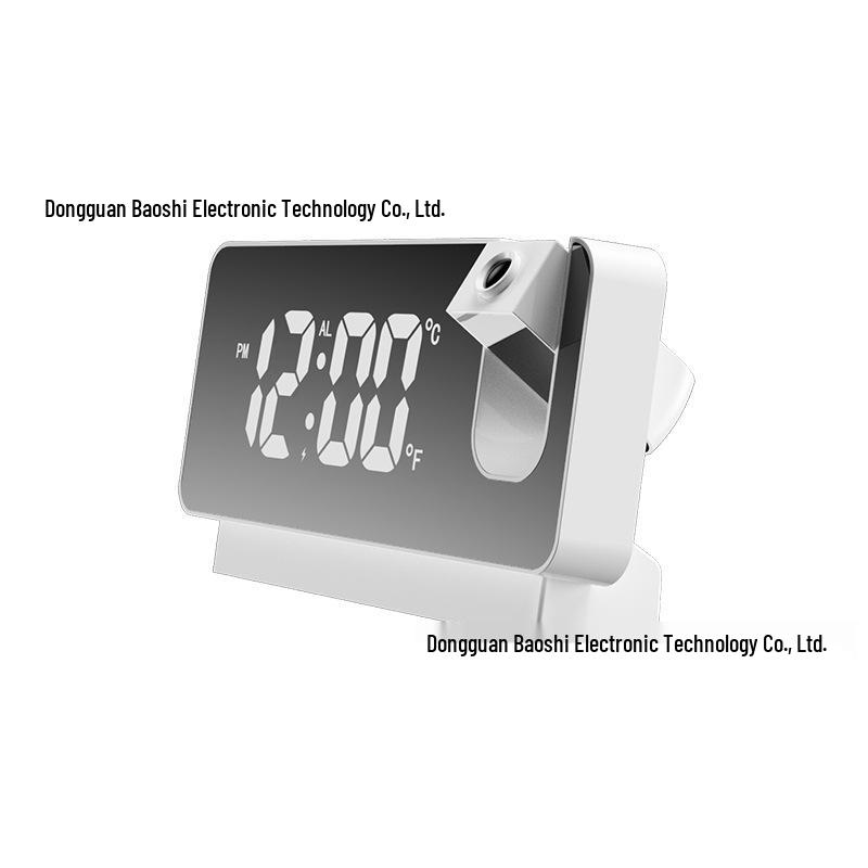 LED Large Screen Smart Alarm Clock with Temperature, Humidity Projection, Mirror Finish, and Backlight