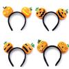 Kids Halloween Pumpkin Party Headwear Hair Hoop Soft Fluffy Fabric Headband DIY Decoration