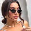 Cat's eye metal sunglasses women's, personalized polygon European and American ins small frame glasses high-end fashion sunglasses