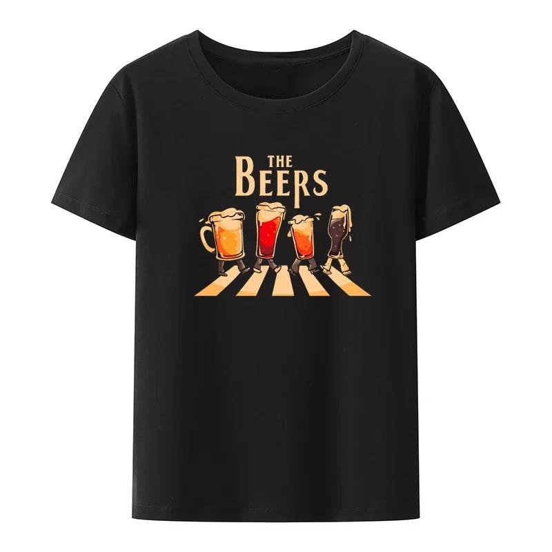 The Beers Graphic Printed Funny Tee T Shirt for Men Clothing Comfortable Breathable T-shirts Camisetas Camisa Loose Novelty Cool
