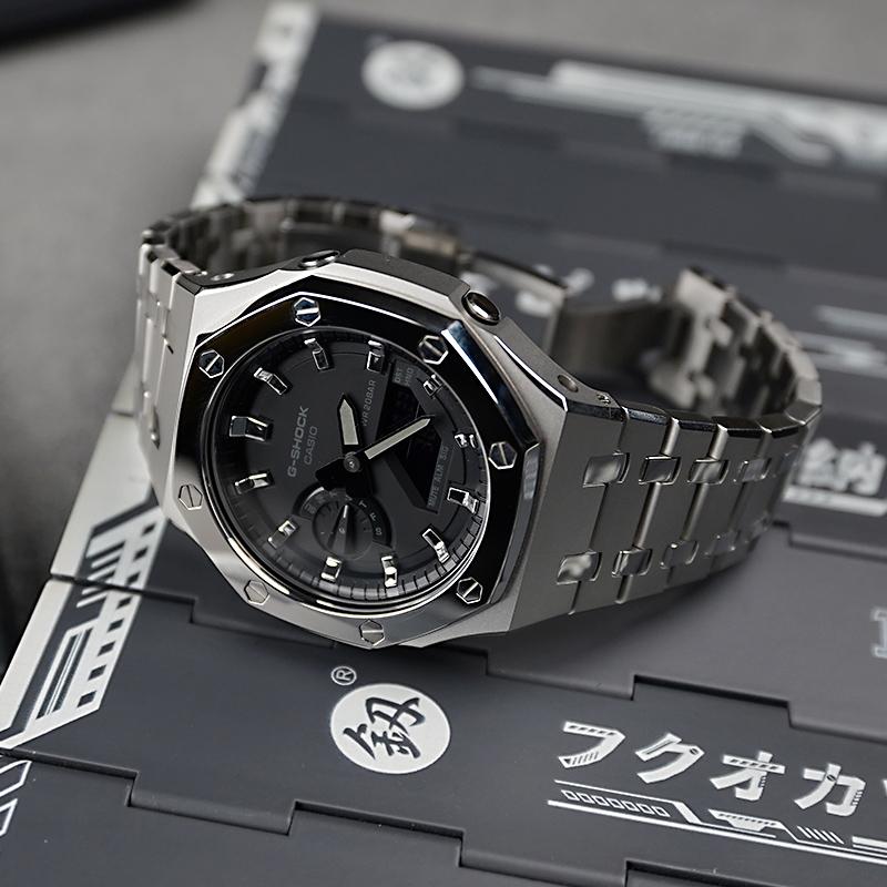 CASIO Customized watch modified series sand series Quartz Steel Strap same style for men and women black dial GA-2100-1A GA-2100-1A1