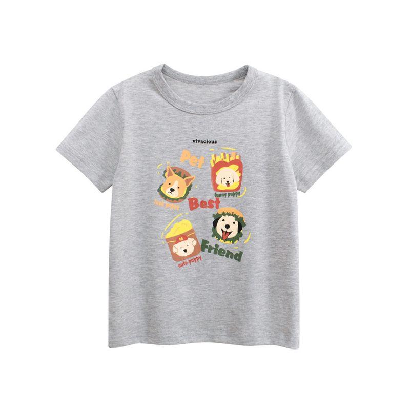 Foreign Trade Brand Children's Korean-Style Pure Cotton Short-Sleeve Cartoon T-Shirt Summer 2026 New Children's Clothing for Girls Ins