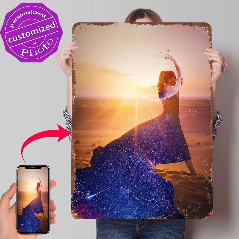 Lady Printed Poster Customized Wall Art Retro Vintage Metal Tin Signs for Wand Deko Home Decor Living Room Decoration Garage