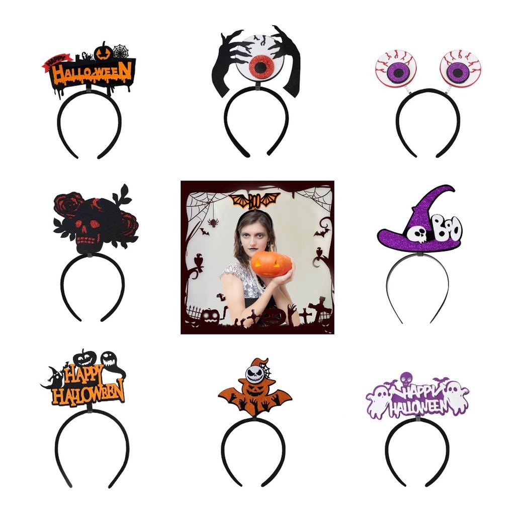 Crazy Party Halloween Headband With Ghost Theme Pumpkin Head Clip Halloween Decorations