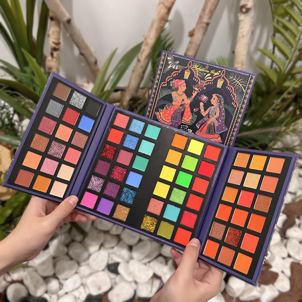 72 Colors Eyeshadow Palette Matte Shimmer Glitter Rainbow Highly Pigmented Neon Eye Makeup Palette for Stage Carnival