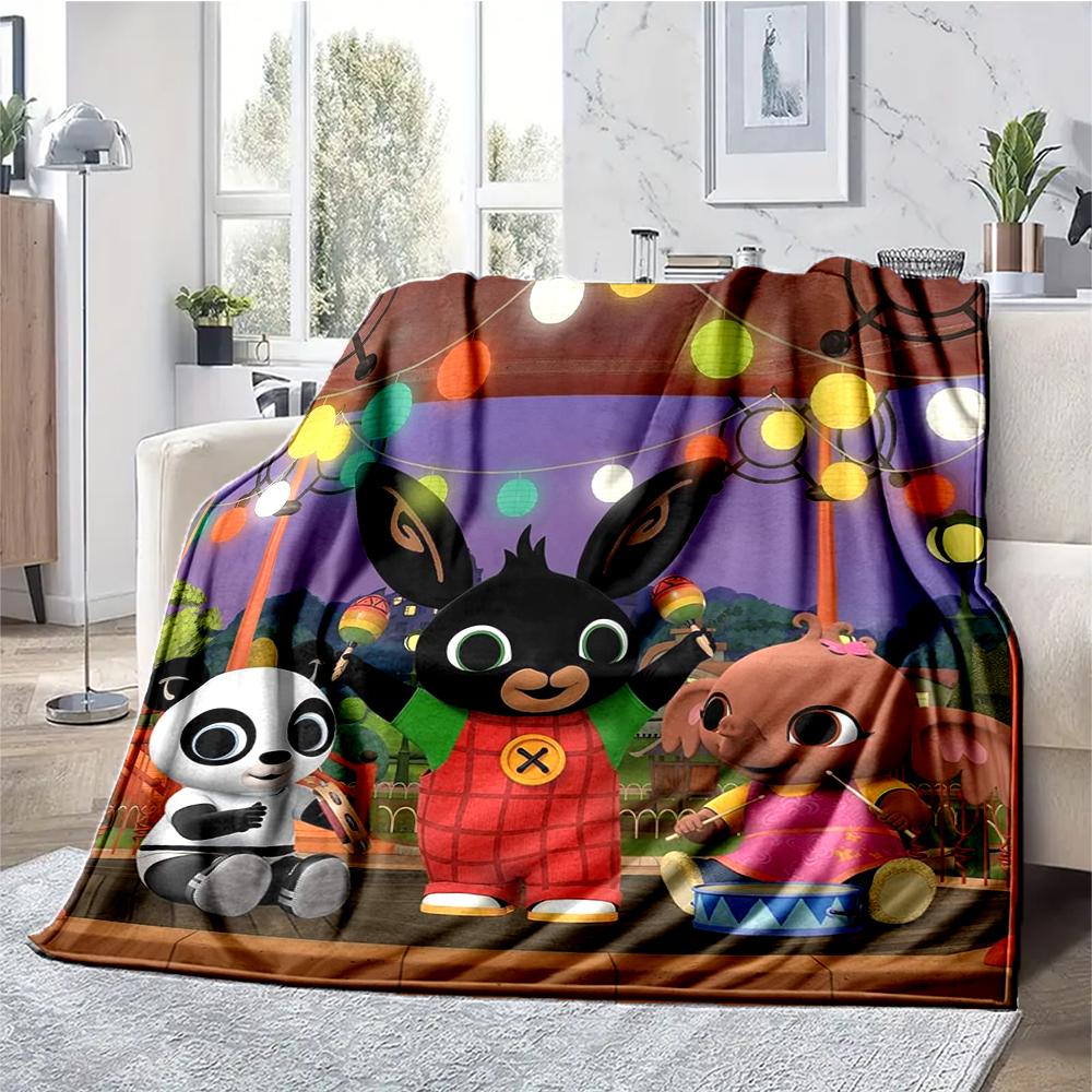 Bing Theme Printed Blanket - Perfect for Couch, Bed, Travel & Outdoor Use | Machine Washable, Cozy & Durable.