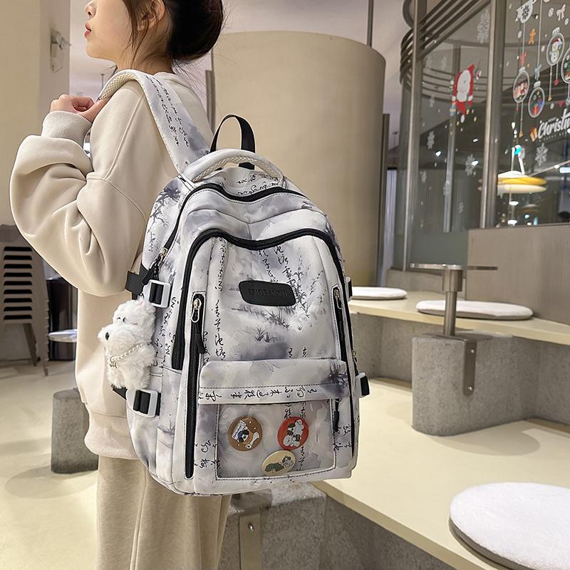 Student Print Schoolbag Women Computer Travel Backpack Junior High School Student Backpack