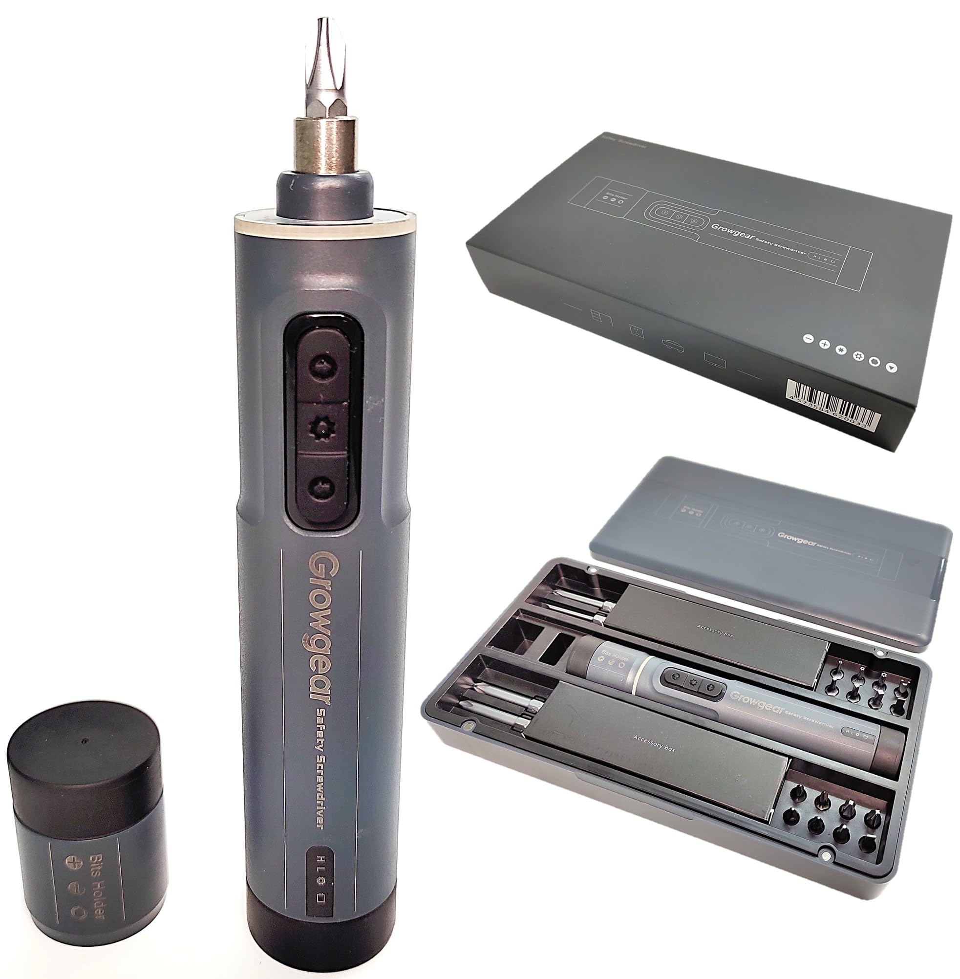 

Электрическая Электронная USB 30 Насадок Безопасность Для DIY [GROWGEAR] Отвертка, Электрическая, Ручная, Двусторонняя, 2-ступенчатая муфта, 0,6 Нм и 1,0 Нм, Type-C, 3,7 В, 1200 мАч, темно-синий