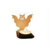 Halloween Wooden Candlestick Projection - Halloween Celebration Decorative Candle Holder With Wooden Pedestal - Tabletop Decor, Home & Party Crafts