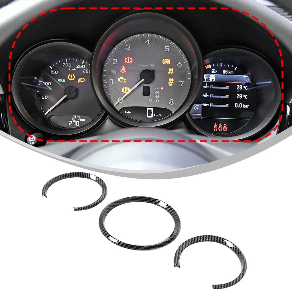 Carbon Fiber ABS trument Panel Decorative Ring Trim For Porsche Macan