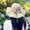 Women's Wide Brim Straw Sun Hat - Foldable Beach & Vacation Hat