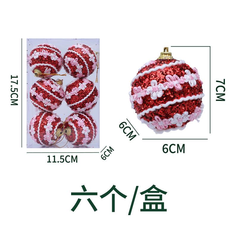 6PCS Christmas Decorations Hanging Ball 6CM Santa Claus Tree Decoration Colorful Ball Decorations For Home Christmas Festivities