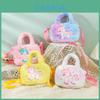 Colorful Plush Unicorn Handbag For Little Girls Lightweight And Breathable With Zippered Inner Pockets Yellow