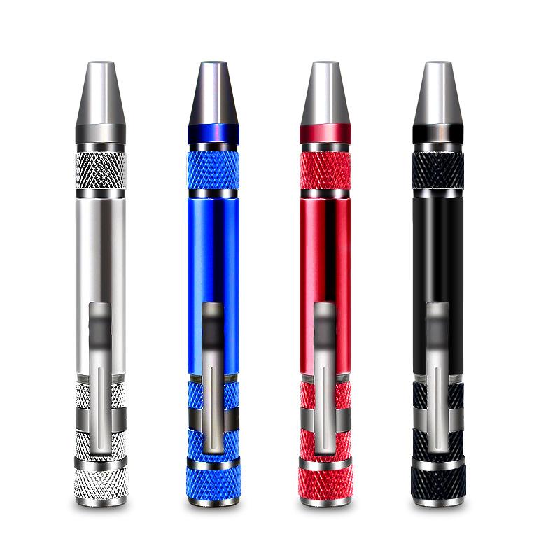 8-in-1 Screwdriver Aluminum Alloy Disassembly Pen Repair Screwdriver Phillips Flat Bit Screwdriver