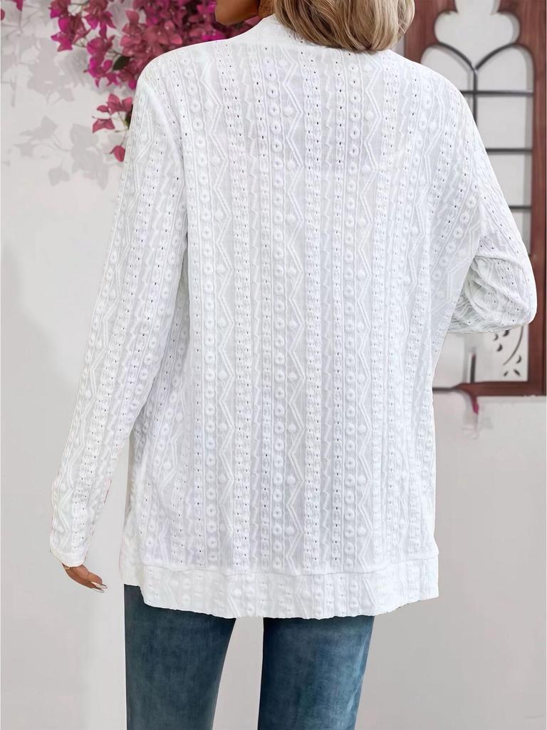 Cardigan elegant cu mâneci lungi, culoare uni, cu buzunare - Colecția de toamnă 2025