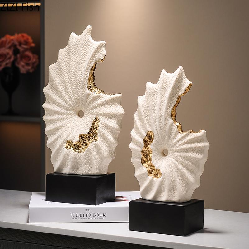 Gilded Ceramic Landscape Feng Shui Ornaments Desk Decoration Mascot Abstract Crafts Room Aesthetics Decor Home Accessories