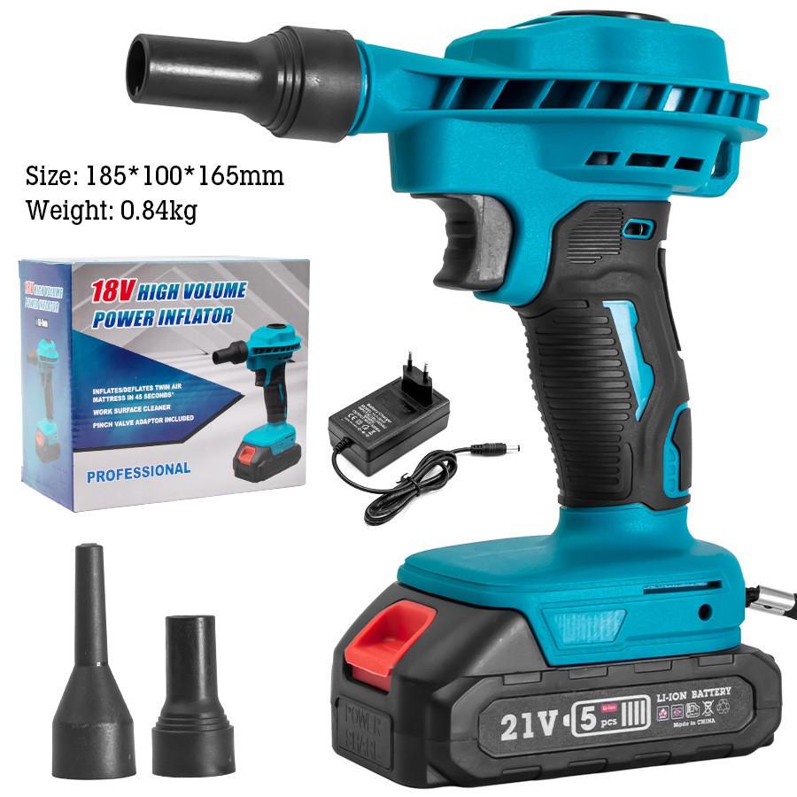 High-Power Rechargeable Mini Lithium Battery Hair Dryer and Industrial Leaf Blower Duster