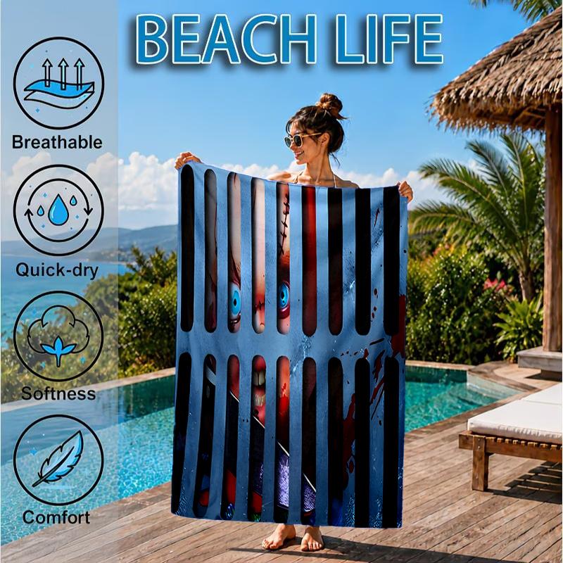 Chucky And Tiffany's Wedding Beach Towel, Microfiber Beach Towel, Perfect For Pool, Beach, Travel, Home Decor Beach Party Fan Gifts