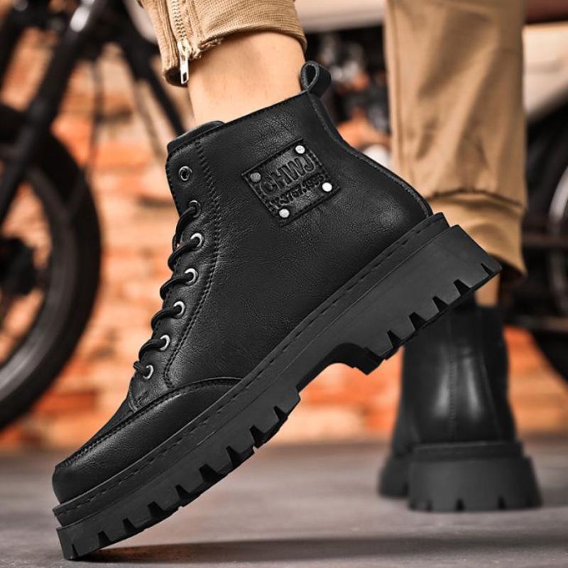 Herre høst vinter verktøystøvler Motemerke Fritidssko for menn Motorsykkel ankelstøvler Britiske utendørssko for menn