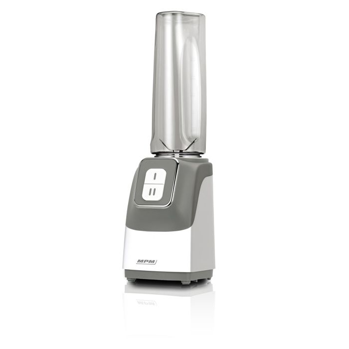 Smoothie Mini Blender, 2 Bouteilles Portables, 0,6 Litres, sans BPA, 2 Vitesses MPM MBL-22 350W Gris/Blanc
