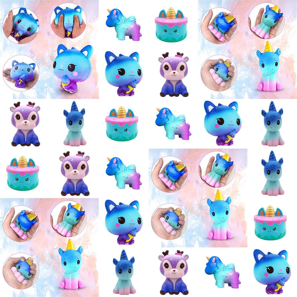 Squeezeable Unicorn Toy Slow Rebound Pu Foam Cartoon Style