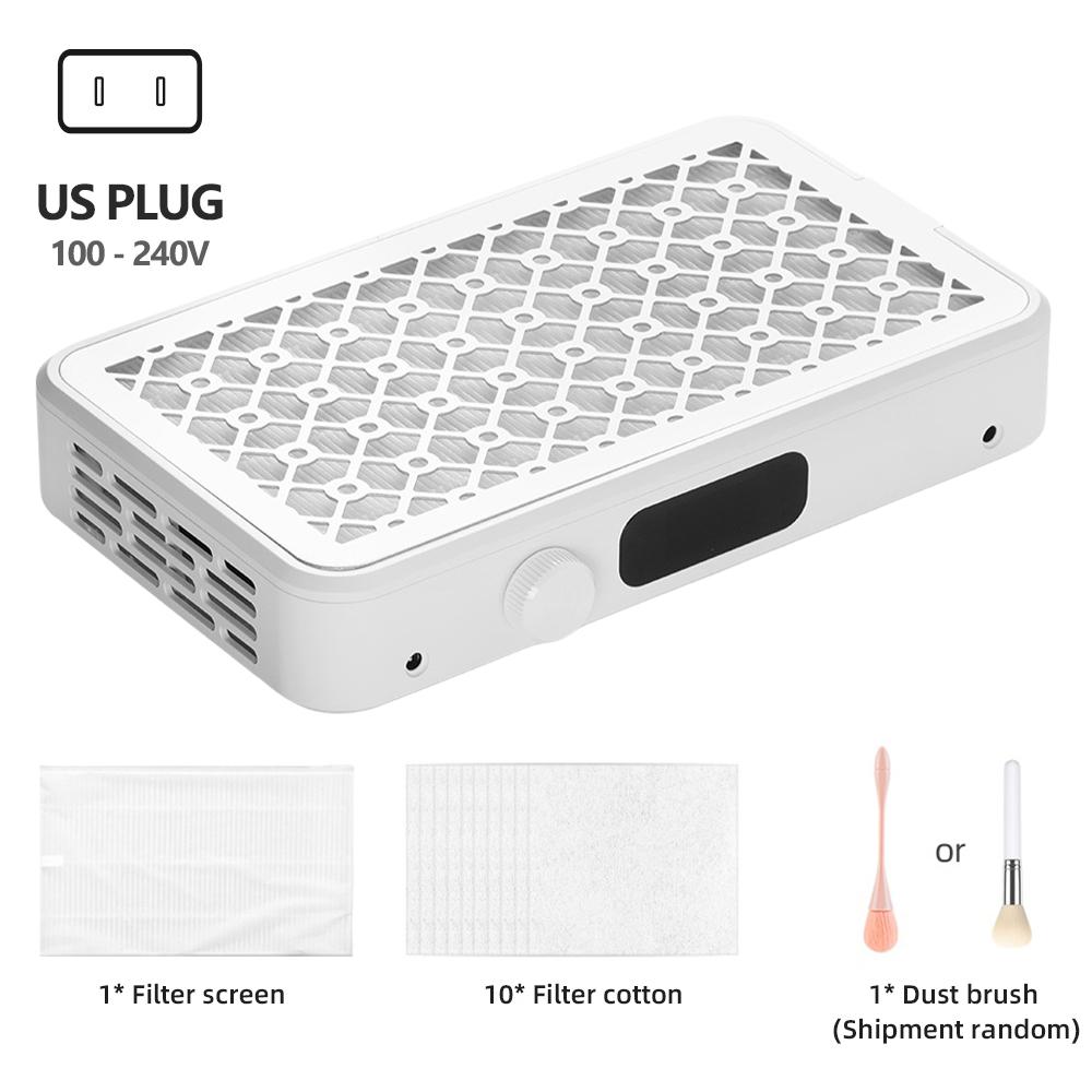 2500/2800/3000/3300/3500rpm Speed Adjustable Brushless Nail Dust Extractor Powerful Twin Turbo Vacuum Nail Dust Collector