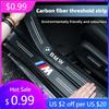 BAEK3 Hot 2025 5PCS Carbon Fiber Car Door Sill Protection Sticker Threshold Bar For BMW Power Performance M4 M3 M5 M6 E90 E60 E46 E39