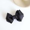 Fabric Bow Solid Color Temperament Korean Style Vertical Clip Banana Clip Women Hair Clip Headwear