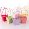 Sacchetto Regalo a Forma di Trapezio Carta Kraft Scatola Regalo Floreale Nuova Scatola Portatile per Fiori Matrimonio Festa