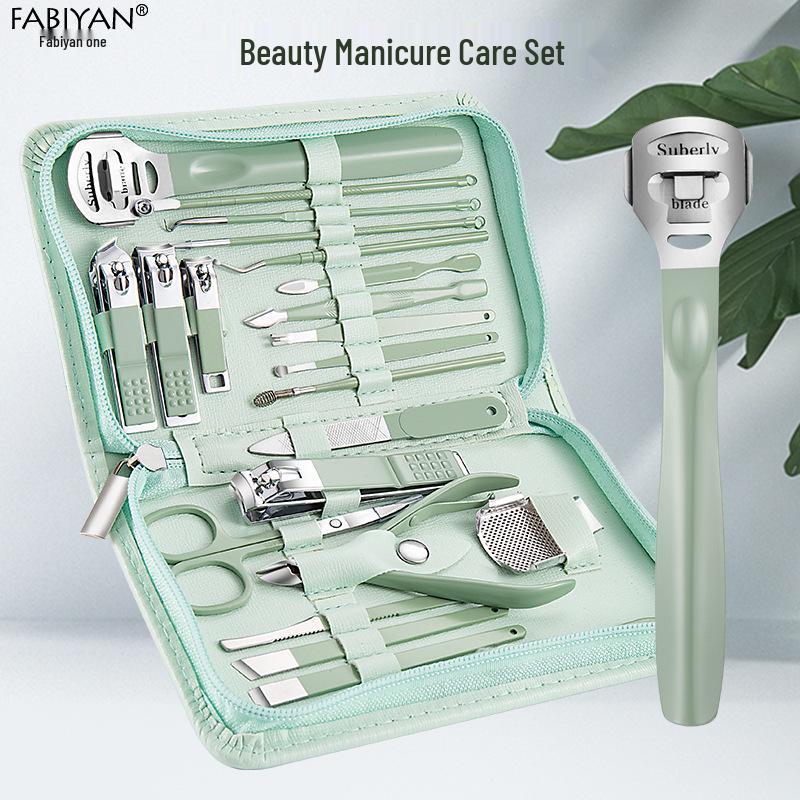 

Stainless Steel Manicure Set: Nail Clippers, File, and Tools in Zipper Bag