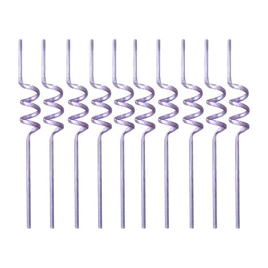 10PCS Spiral Plastic Straws Colorful Twisted Translucent Drinking Straws Food-Grade 10pcs