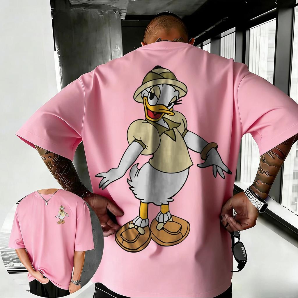 2026 Summer Disney Mickey Mouse Donald Duck Graph Tshirt Fashion Cotton Quality Casual Loose Short Sleeve Classic Unisex
