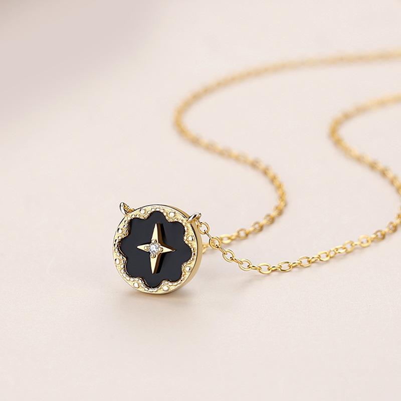 

Танциз S925 стерлингового серебра Роскошное индивидуальное ожерелье с подвеской женское классическое ожерелье прилива золотой