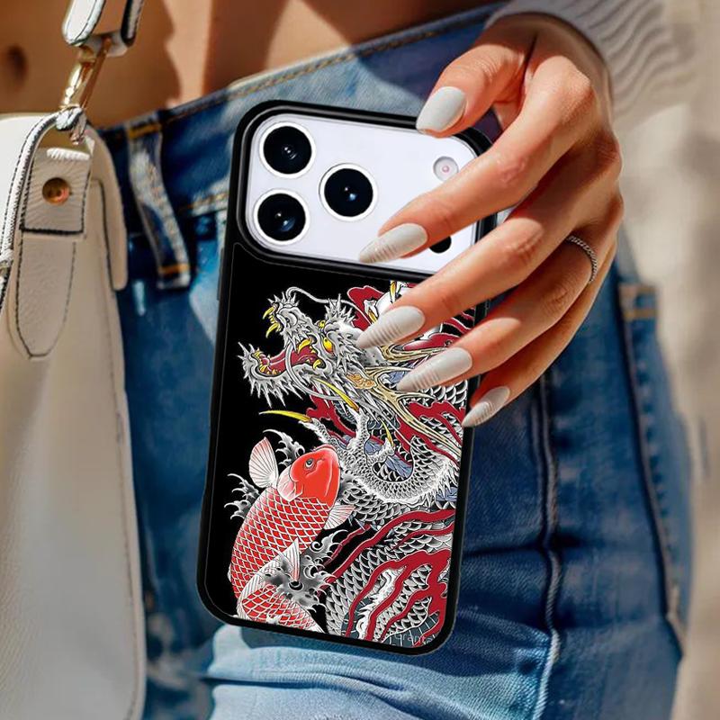 Ancient Japanese Dragon Phone Case For iPhone 17 Air 14 15 13 12 Max Cover For Apple 14 15 16 16e 11 Pro Max Plus Coque