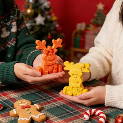 Weihnachten Silikonform Sitzendes Rentier Gießform für DIY Ornament Feiertags-Partydeko Geschenk Winterparty Dekoration