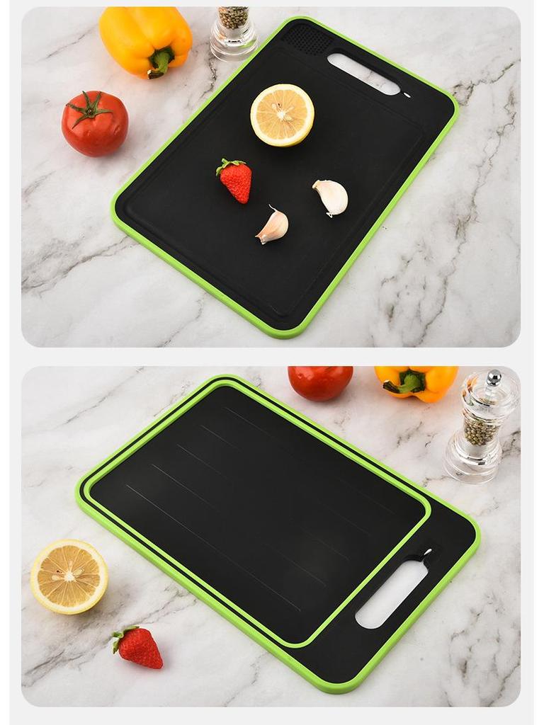 Double-Sided Multifunctional Thawing & Cutting Board with Round Handle