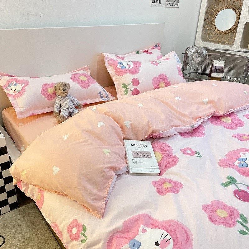 Four-piece Cartoon Single-piece Bedding Dormitory Bed Sheet Quilt Cover Ins Quilt Cover Three-piece Set Spring